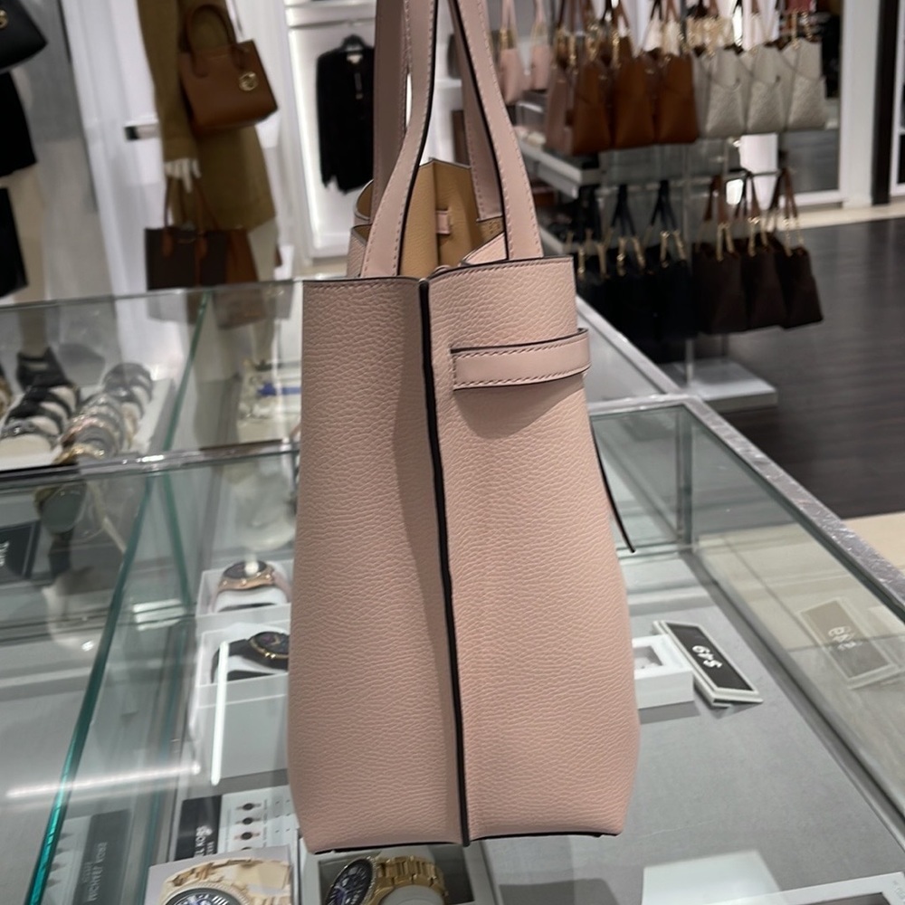 MICHAEL KORS Emilia Large Pebbled Leather Tote Bag POWDER BLUSH COLOR - Picture 6 of 16